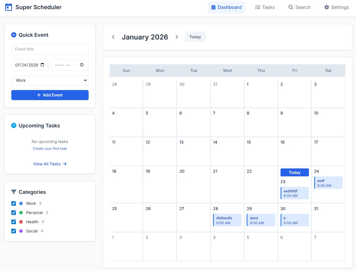 Super Scheduler - Offline Scheduling App